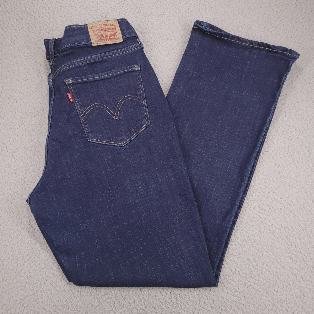 LEVIS Jeans Womens Size 31 Classic Bootcut Mid Rise Dark Wash Stretch Denim